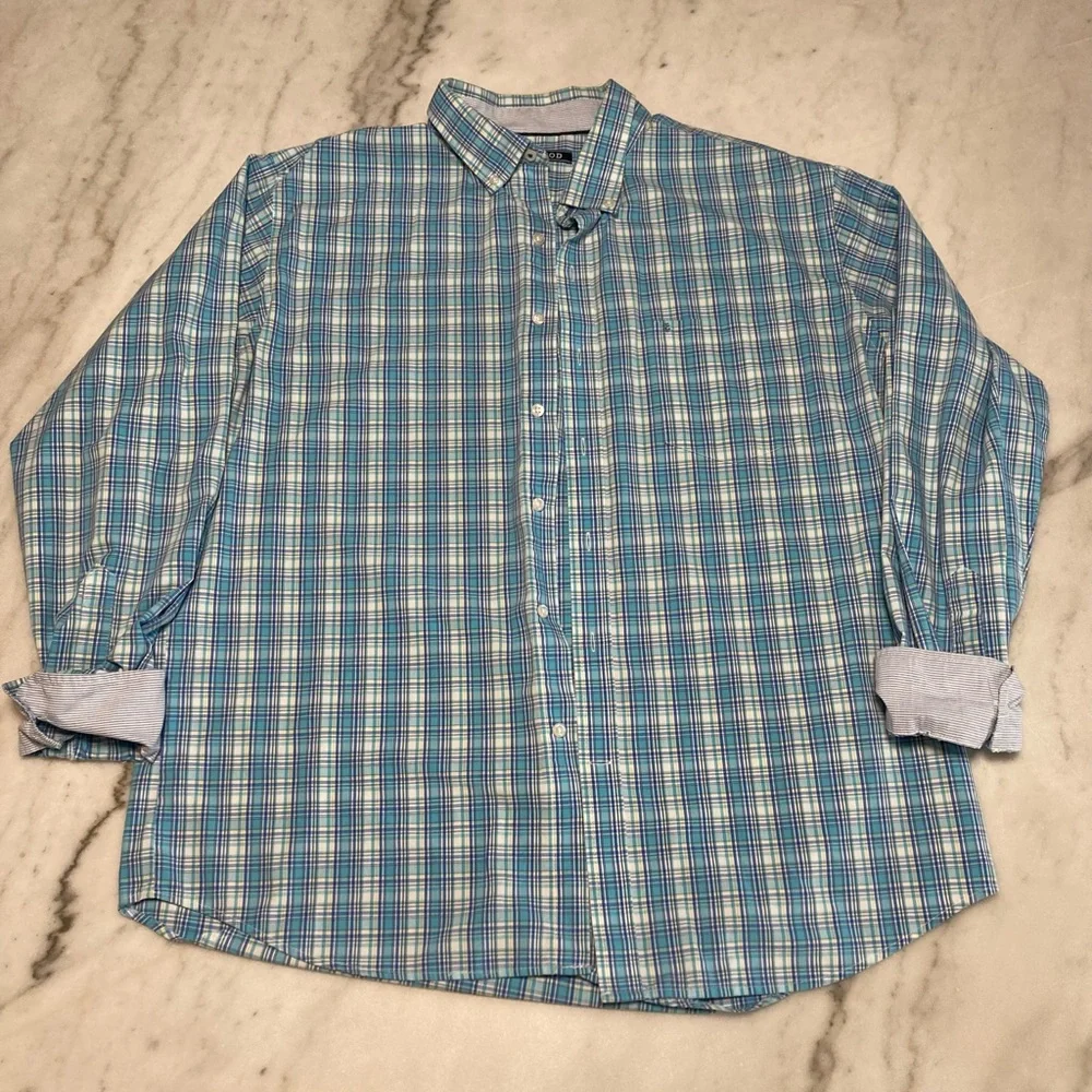 Izod Men's‎ Casual Blue Checkered Shirt